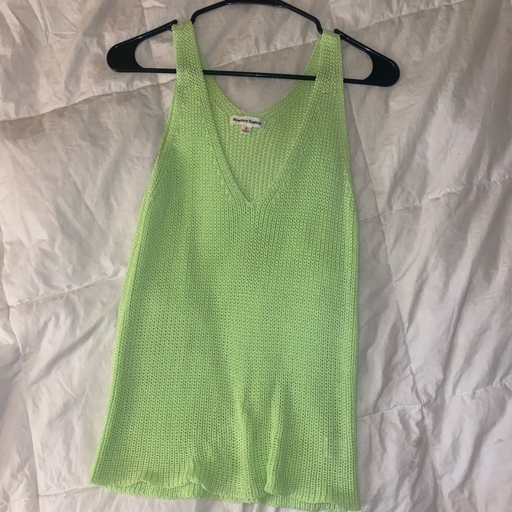 vici lime green knitted Tink top